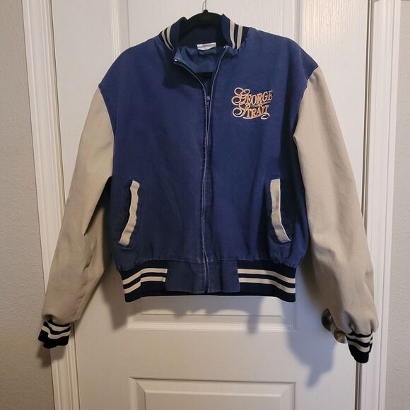Jackets & Blazers - VTG George Strait Denim Varsity Jacket Sz XL